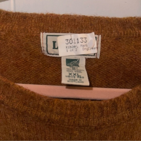 Vintage LL Bean Men's Heavy Knit Sweater Oatmeal Wool Made In New Zealand - Picture 4 of 4
